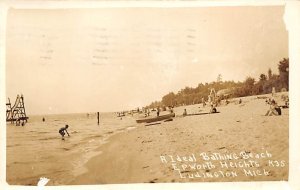 A Ideal Bathing Beach E P Worth Heights K35, Real Photo Ludington MI 