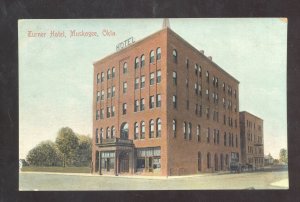 MUSKOGEE OKLAHOMA TURNER HOTEL 1908 VINTAGE POSTCARD