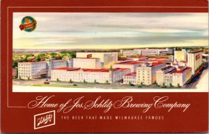 Postcard Home of Jos. Schlitz Brewing Co That Made Milwaukee Famous Wisconsin