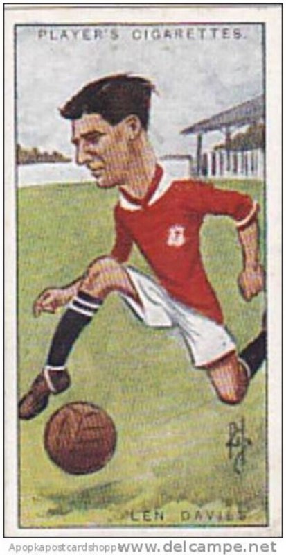 Players Vintage Cigarette Card Footballers Caricatures RIP 1926 No 10 Len Davies