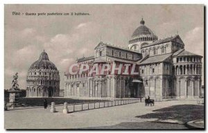 Postcard Old Pisa Duomo door Posteriore Con Battistero