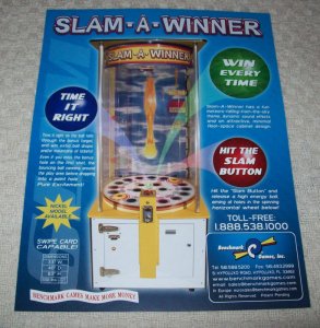 BENCHMARK SLAM A WINNER ARCADE GAME FLYER Vintage Promo  Game Artwork