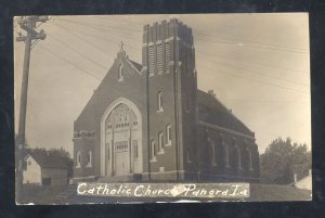 RPPC PANORA IOWA CATHOLIC CHURCH VUILDING VINTAGE REAL PHOTO POSTCARD