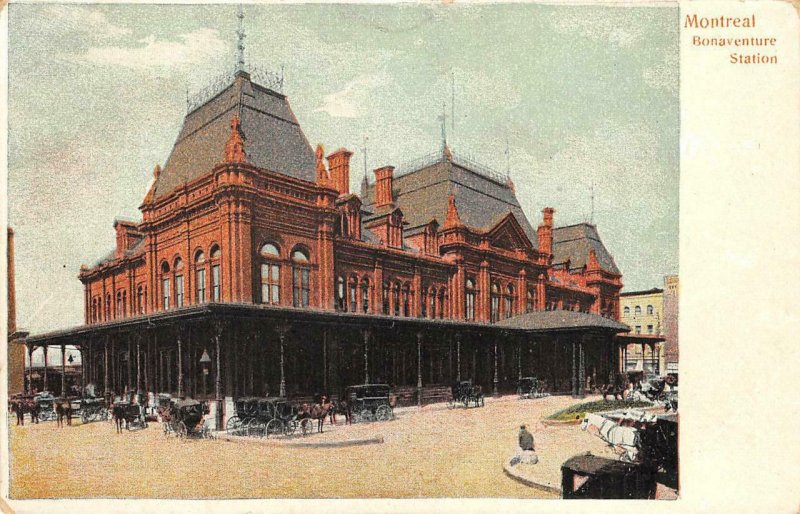 Montreal, Canada BONAVENTURE STATION Railroad Depot c1910s Vintage Postcard