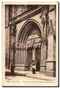 Old Postcard Vannes portal Saint Pierre Cathedral