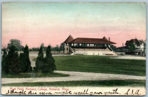 AMHERST MA COLLEGE PRATT FIELD ANTIQUE POSTCARD