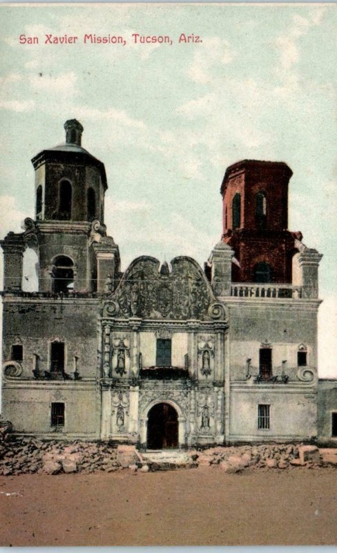 TUCSON, AZ Arizona  SAN  XAVIER  MISSION  c1907  Newman  Postcard