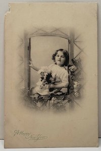 Happy New Year Little Girl Carroll Iowa to Clayton IL 1913 Postcard C8