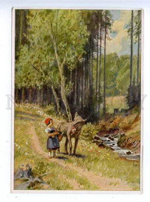 167919 Grimm Tale Little Red Cap WOLF by Paul HEY Tobacco Card