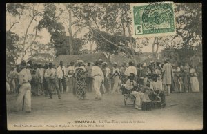 Brazzaville, French Congo. Un Tam-Tam. Dance scene. 1908 Brazzaville cancel