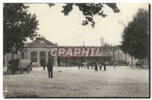 Old Postcard Chalon sur Saone train station