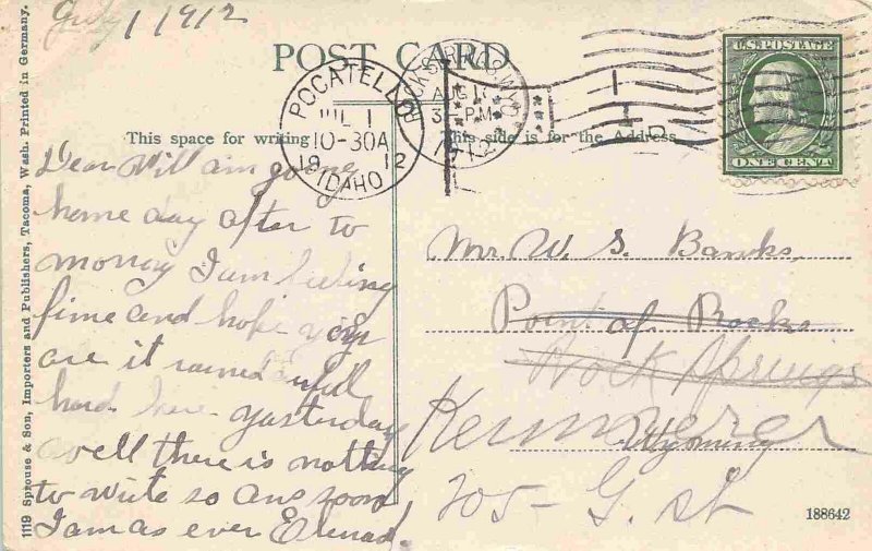 Court House Pocatello Idaho 1912 postcard