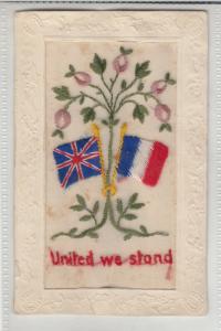 Novelty embroidered WWI military material allied patriotic flag united we stand