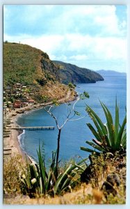 BELLE-FONTAINE, MARTINIQUE ~ Caribbean Coast BIRDSEYE VIEW c1960s  Postcard