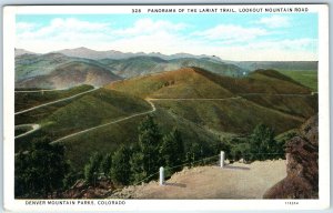 c1910s Golden, CO Lariat Trail Lookout Mountain Road Postcard Winding Path A84