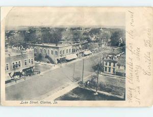 Slightly Warped Pre-1907 SHOPS ON LAKE STREET Clarion Iowa IA F1441