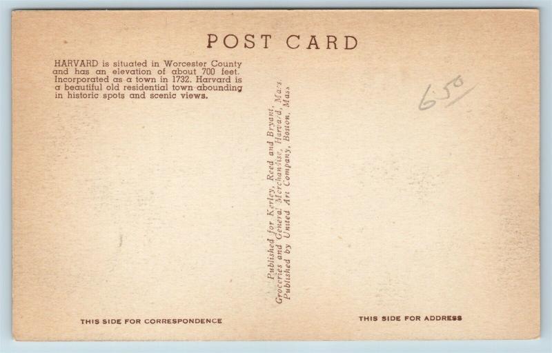 Postcard MA Harvard Bare Hill Pond Worcester Girl Scout Camp Mess Hall c1940s S8