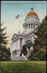 VIEW  OF MAIN ENTRANCE STATE CAPITOL SACRAMENTO CAL (1921) (2158)