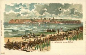 Helgoland mit der Dune - Germany c1900 Postcard EXC COND