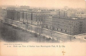 BIRDS EYE VIEW OF HARLEM FROM MORNIGSIDE PARK NEW YORK CITY POSTCARD (c. 1905)