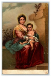 Vintage 1900's Postcard Madonna col Bambino Gesu (Jesus) Fine Art Religious NICE