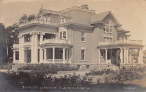 DS1/ Greenville Michigan RPPC Postcard c1910 Tower's Residence  153