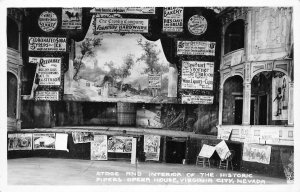 RPPC VIRGINIA CITY NV Stage & Interior Of Pipers Opera House Postcard ca 1940s