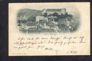 1897 HOHEN TUBINGEN GERMANY WITH NICE STAMP VINTAGE POSTCARD