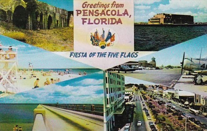 Florida Greetings From Pensacola Fiesta Of The Five Flags