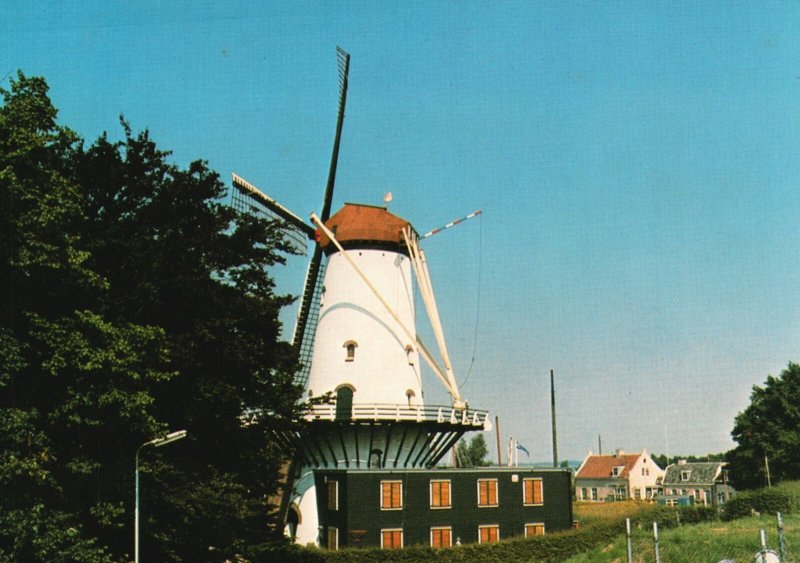 Postcard D'Oranjemolen Willemstad Mill In Vlissingen, Netherlands 