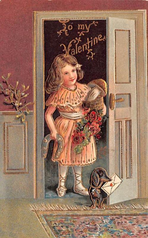 Valentines Day Post Card Old Vintage Antique Postcard 1909