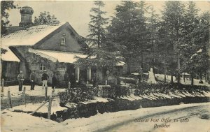c1907 Postcard; Post Office in Snow, Snowman, Ranikhet, Uttarakhand, India