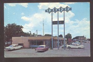 VEGA TEXAS PRAIRIE HILLS CAFE RESTAURANT OLD CARS ADVERTISING POSTCARD