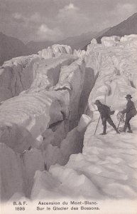 Ascension Du Mont Blanc Sur Le Glacier Des Bossons Swiss Postcard