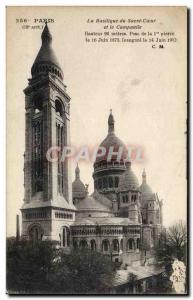 Paris 18 - Montmartre - Sacre Coeur Basilica and the Campanile Old Postcard
