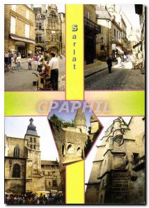 Postcard Modern Sarlat Dordogne Perigord Black Capital of the various Views