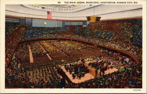 Linen Postcard Main Arena at Municipal Auditorium in Kansas City, Missouri~2801