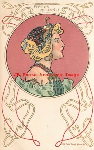 Art Nouveau, Emile Storch, Femmes Modernes, Woman with Egyptian Headress