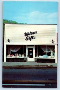 1966 Wheeling West Virginia WV Postcard Uptons Gifts Route 40 Elm Grove Building
