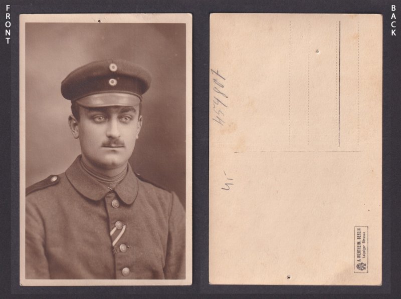 Vinatge postcard GERMANY, RPPC, Soldier, Uniform, WWI