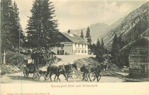 Handeggfall Hotel Switzerland Stagecoach Grimselpoft Mail Delivery Postcard