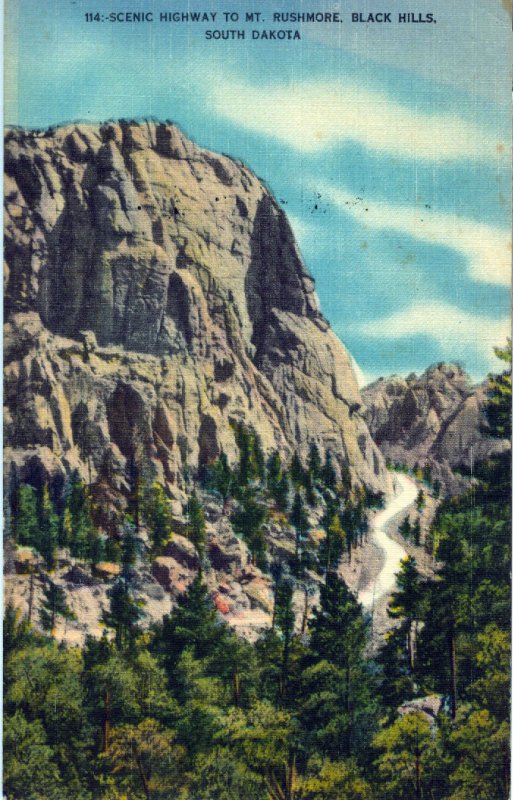 [ Linen ] US So. Dakota Black Hills - Scenic Highway To Mt. Rushmore