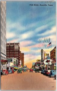 1951 Polk Street Amarillo Texas TX Paramount Whites Street View Posted Postcard