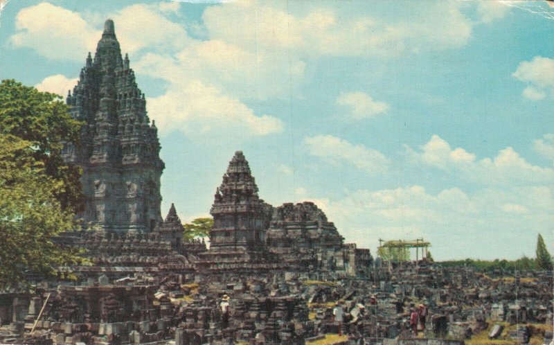 Indonesia Temples of the Prambanan Complex Yogyakarta Vintage Postcard 07.54