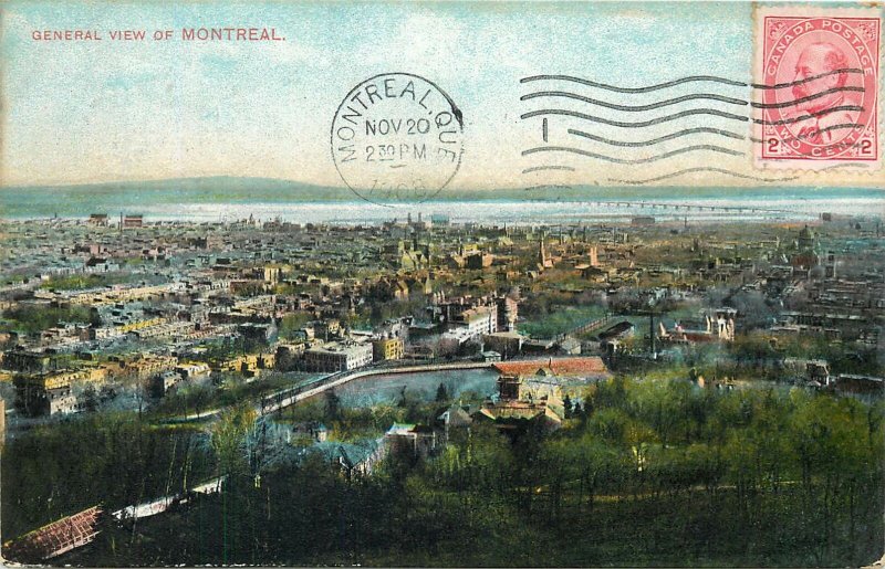 Postcard Canada general view of montreal panoramic view city town