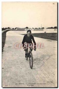 Postcard Old Bike Cycle Cycling Sprinters German Winter