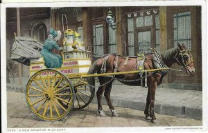 Vintage Postcard. A New Orleans Milk Cart. Pub Detroit Publ. co