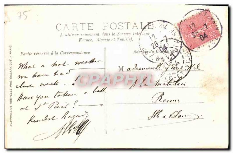 Old Postcard The Paris Grand Palais and the Pont Alexandre III