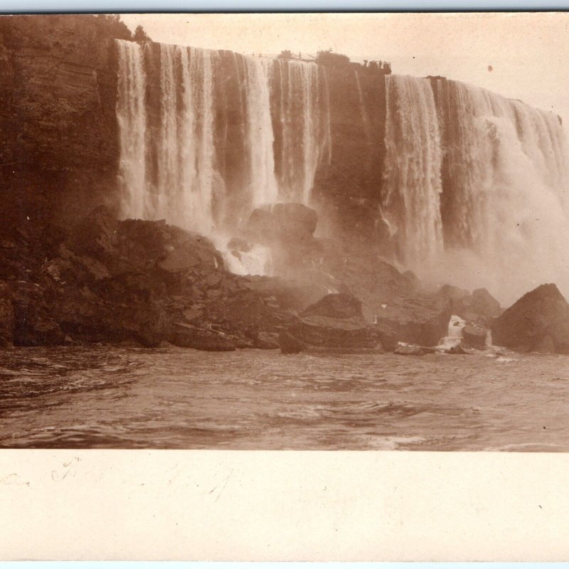 c1900s UDB Niagara Falls, NY Early RPPC Lookout Stunning Real Photo RARE PC A98