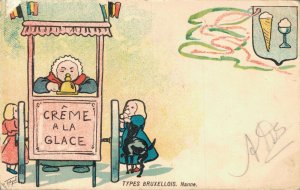 Types Bruxellois Nanne Ice Cream Car Brussels Vintage Postcard 05.83